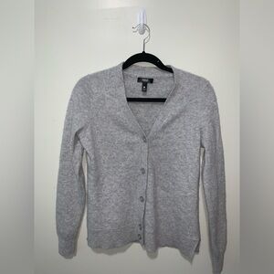 Aqua Light Gray Women's Cashmere Cardigan